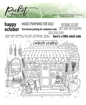Picket Fence Studios Witch Crafts 6x6 Inch Clear Stamps (H-125) (OUTLET)