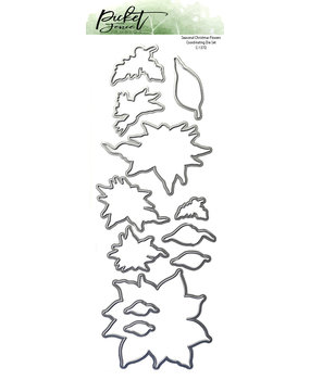 Picket Fence Studios Seasonal Christmas Flowers 4x12 Inch Metal Dies (C-137D) (OUTLET)