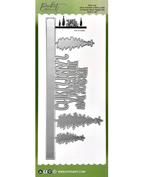 Picket Fence Studios SlimLine Have Yourself a Merry Little Christmas Word 4x10 Inch Topper Dies (SDCS-136) (OUTLET)