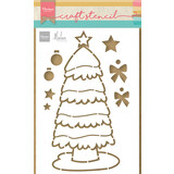 Marianne Design Craft Stencil A5 by Marleen Christmas Tree (PS8133) (DISCONTINUED)