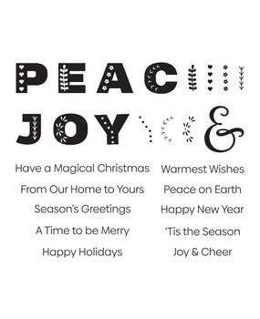 Spellbinders Peace & Joy Clear Stamp (STP-140) (OUTLET)