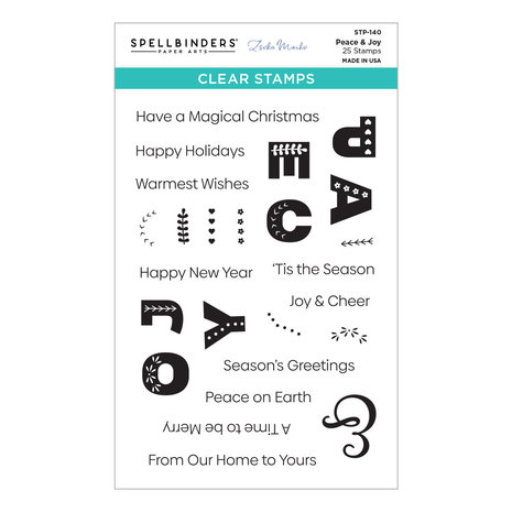 Spellbinders Peace & Joy Clear Stamp (STP-140) (OUTLET) Spellbinders Peace & Joy Clear Stamp (STP-140) (OUTLET)