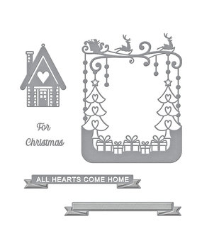 Spellbinders All Hearts Come Home A2 Cardfront Etched Dies (S5-534) (OUTLET)