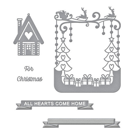 Spellbinders All Hearts Come Home A2 Cardfront Etched Dies (S5-534) (OUTLET)