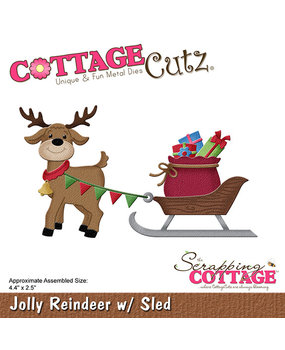 Scrapping Cottage Jolly Reindeer w/ Sled (CC-1081) (OUTLET)