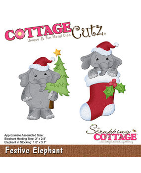 Scrapping Cottage Festive Elephant (CC-1079) (OUTLET)