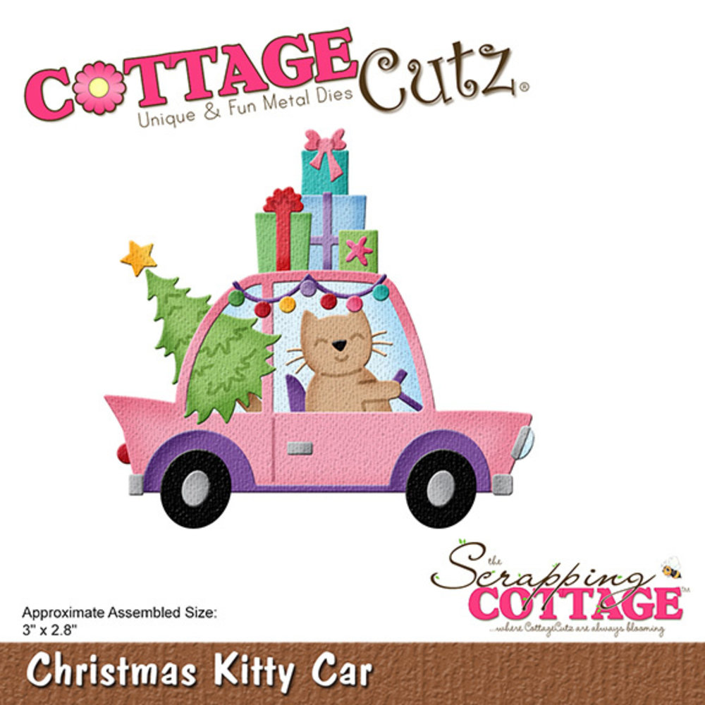Scrapping Cottage Christmas Kitty Car (CC-1075) (OUTLET)