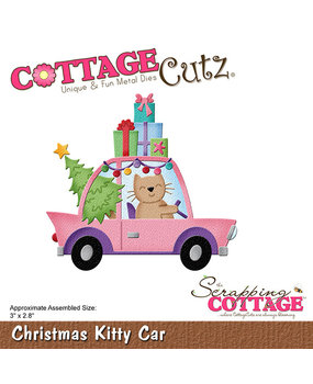 Scrapping Cottage Christmas Kitty Car (CC-1075) (OUTLET)