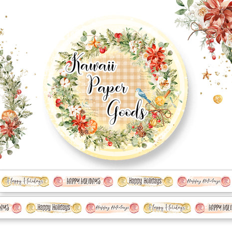 Memory Place Kawaii Paper Goods Home for the Holidays Washi Tape 15mm (MP-60687) (OUTLET)