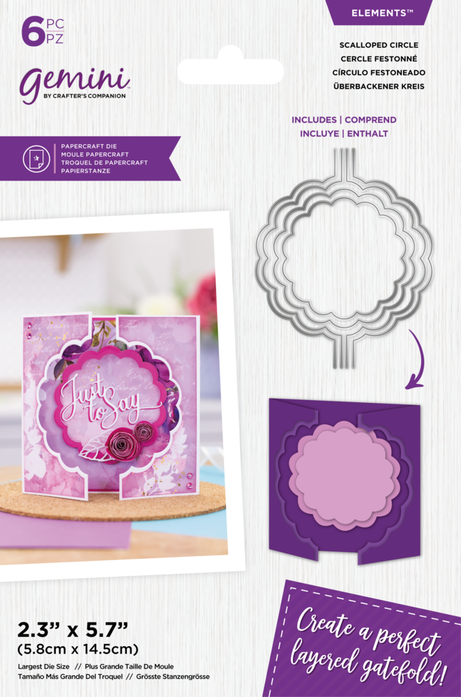 Gemini Layered Edge Gatefold Scalloped Circle Elements Dies (GEM-MD-ELE-SCIR) (DISCONTINUED)