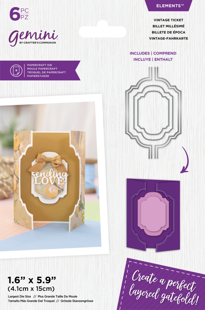 Gemini Layered Edge Gatefold Vintage Ticket Elements Dies (GEM-MD-ELE-VITI) (DISCONTINUED) Gemini Layered Edge Gatefold Vintage Ticket Elements Dies (GEM-MD-ELE-VITI) (DISCONTINUED)