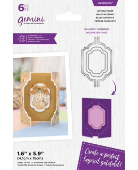Gemini Layered Edge Gatefold Vintage Ticket Elements Dies (GEM-MD-ELE-VITI) (DISCONTINUED) Gemini Layered Edge Gatefold Vintage Ticket Elements Dies (GEM-MD-ELE-VITI) (DISCONTINUED)