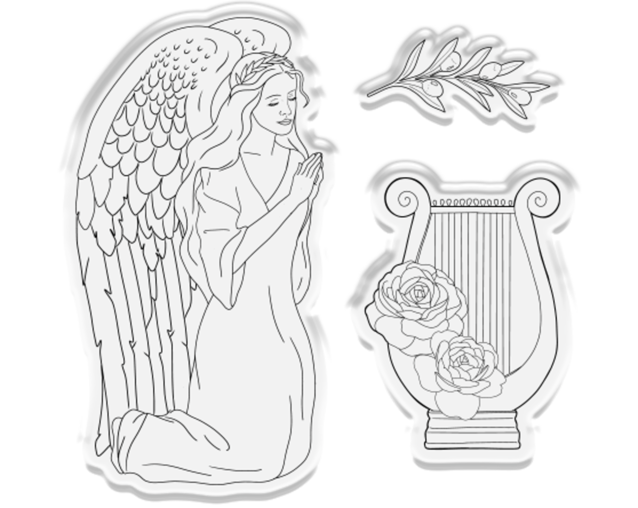 Crafter's Companion Angel Collection Stamp & Die Angel Prayer (ANG-STD-ANPR) (OUTLET)