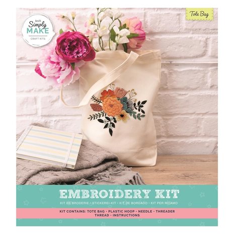 Simply Make Embroidery Kit Tote Bag White (DSM 106099) Simply Make Embroidery Kit Tote Bag White (DSM 106099)