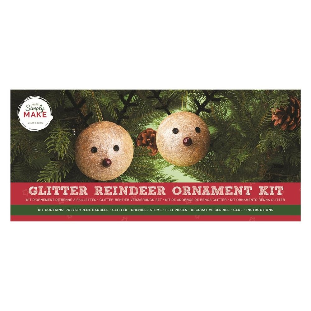 Simply Make Ornament Kit Glitter Reindeer (2pcs) (DSM 105310) (OUTLET) Simply Make Ornament Kit Glitter Reindeer (2pcs) (DSM 105310) (OUTLET)
