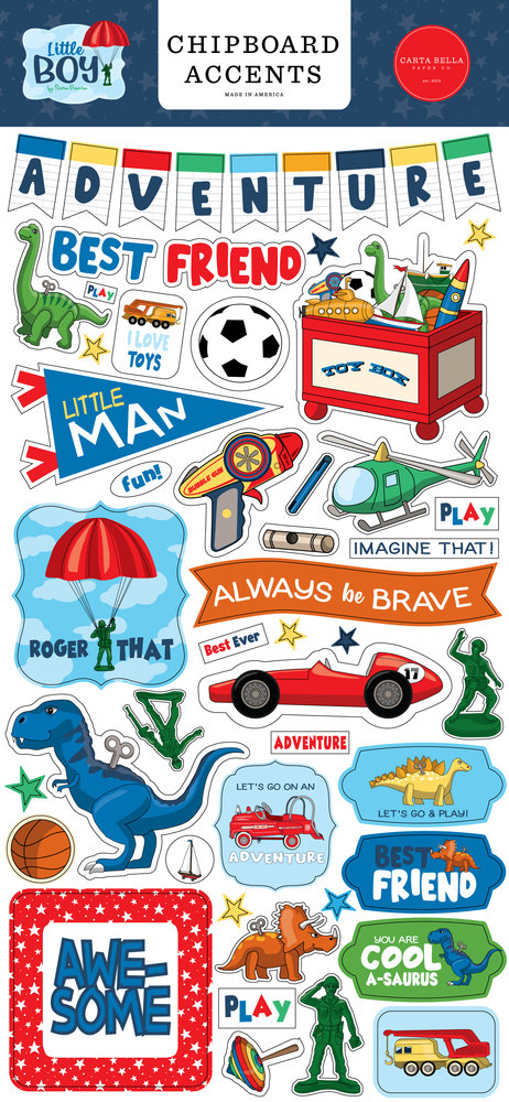Carta Bella Little Boy Chipboard Accents (CBLB160021) (OUTLET)