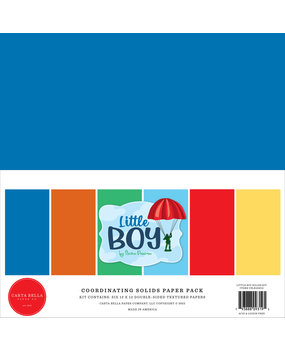 Carta Bella Little Boy 12x12 Inch Coordinating Solids Paper Pack (CBLB160015) (OUTLET)