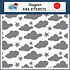 Cool Clouds And Stars Stencil (CBLB160033) (OUTLET)