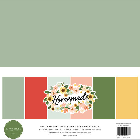 Carta Bella Homemade 12x12 Inch Coordinating Solids Paper Pack (CBH158015) (OUTLET) Carta Bella Homemade 12x12 Inch Coordinating Solids Paper Pack (CBH158015) (OUTLET)
