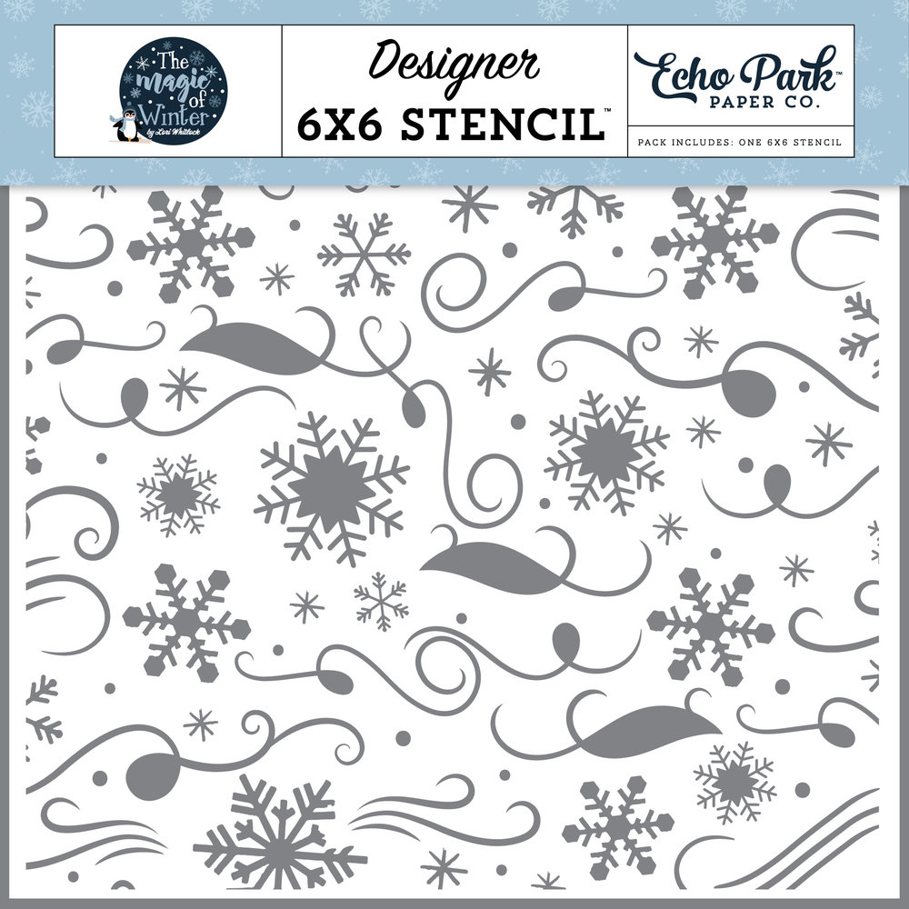 Echo Park Winter Day Stencil (MOW291034) (DISCONTINUED)