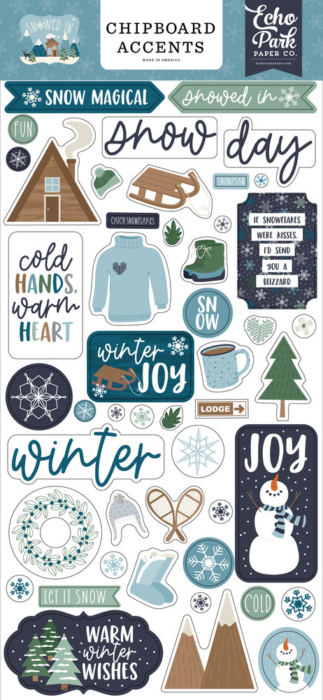 Echo Park Snowed In Chipboard Accents (SI288021) (OUTLET)