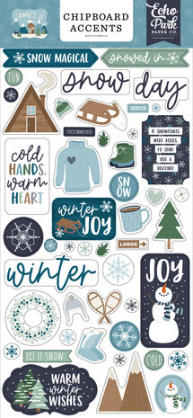 Echo Park Snowed In Chipboard Accents (SI288021) (DISCONTINUED)