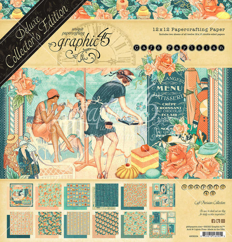 Graphic 45 Cafe Parisian 12x12 Inch Deluxe Collector's Edition (4502534) (OUTLET)