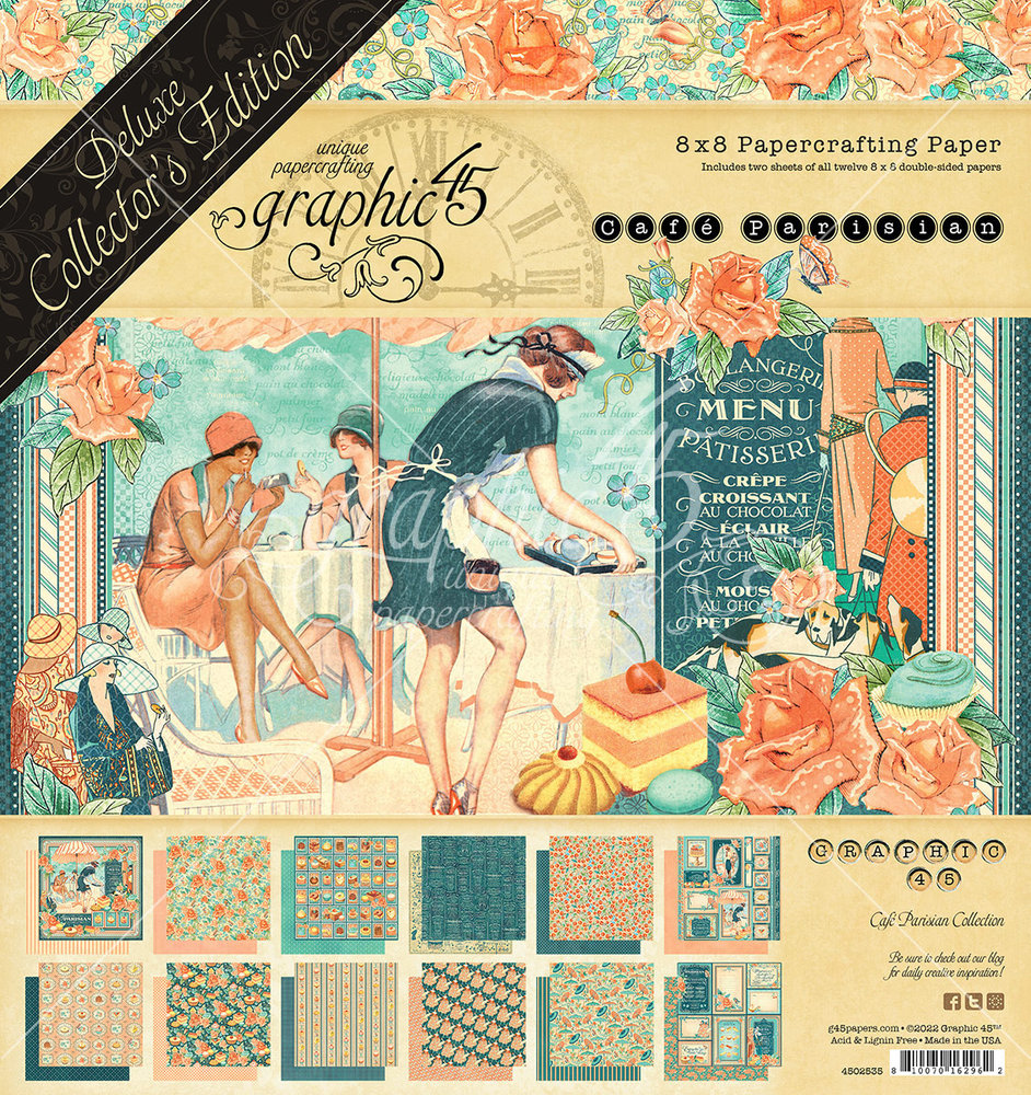 Graphic 45 Cafe Parisian 8x8 Inch Deluxe Collector's Edition (4502535) (OUTLET)