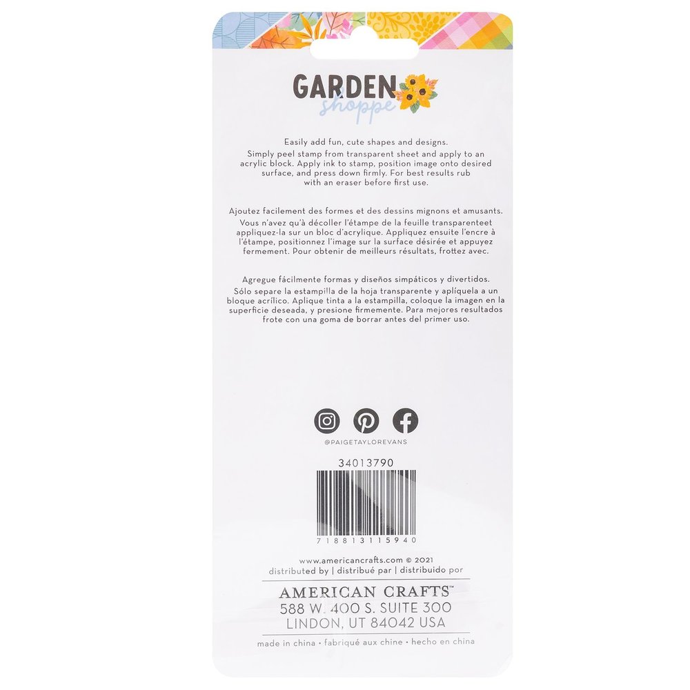 American Crafts Paige Evans Garden Shoppe Clear Stamps (7pcs) (34013790) (OUTLET) American Crafts Paige Evans Garden Shoppe Clear Stamps (7pcs) (34013790) (OUTLET)