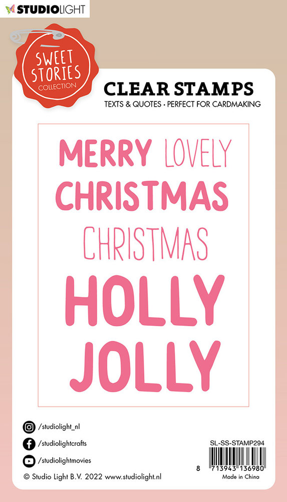 Studio Light Sweet Stories Clear Stamp Quotes Large Holly Jolly (SL-SS-STAMP294) (OUTLET) Studio Light Sweet Stories Clear Stamp Quotes Large Holly Jolly (SL-SS-STAMP294) (OUTLET)
