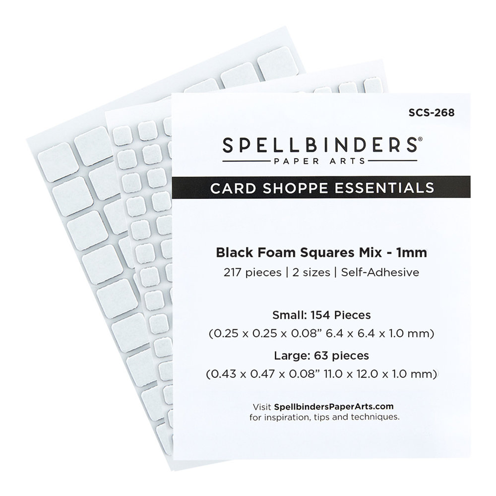 Spellbinders Self-Adhesive Foam Squares Mix 1mm Black (217pcs) (SCS-268) Spellbinders Self-Adhesive Foam Squares Mix 1mm Black (217pcs) (SCS-268)