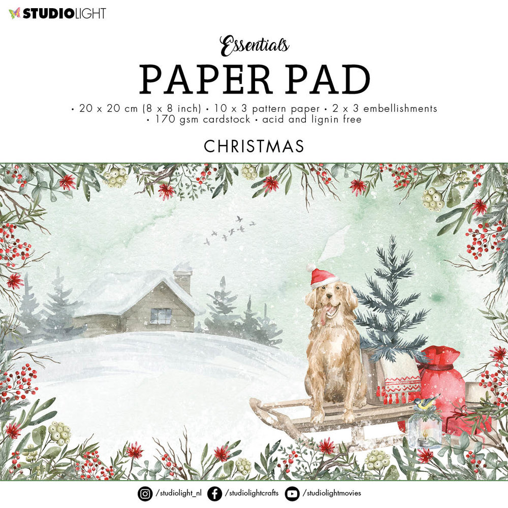 Studio Light Christmas Essentials 8x8 Inch Paper Pad (SL-ES-PP76) (OUTLET) Studio Light Christmas Essentials 8x8 Inch Paper Pad (SL-ES-PP76) (OUTLET)