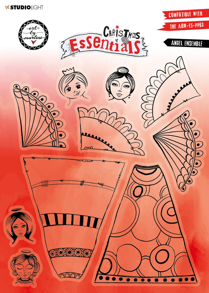 Art By Marlene Christmas Essentials Clear Stamp Angel Ensemble (ABM-ES-STAMP291) (OUTLET)