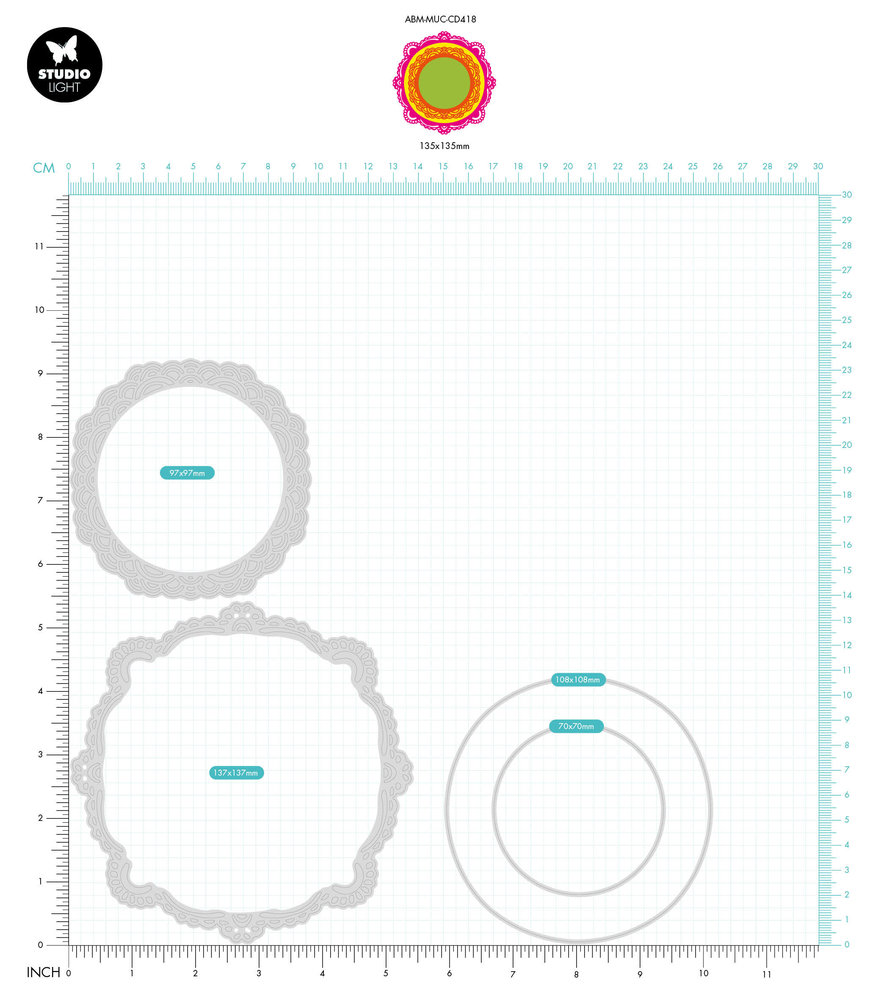 Art By Marlene Mixed-Up Collection Cut & Emboss Dies Deco Frame (ABM-MUC-CD418) (OUTLET)