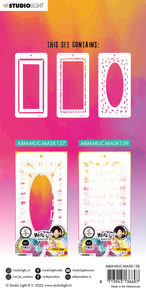 Art By Marlene Mixed-Up Collection Mask Basic Borders (3pcs) (ABM-MUC-MASK138) (OUTLET)