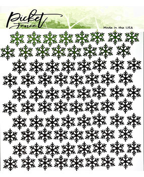 Picket Fence Studios Snowball Fight 6x6 Inch Stencil (SC-349) (OUTLET)