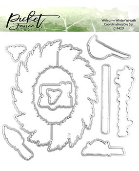 Picket Fence Studios Welcome Winter Wreath 6x6 Inch Metal Dies (C-142D) (OUTLET)