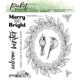 Picket Fence Studios Welcome Winter Wreath 6x6 Inch Clear Stamps (C-142) (OUTLET)