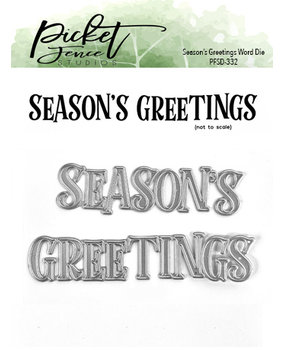 Picket Fence Studios Season's Greetings 4x4 Inch Word Dies (PFSD-332) (OUTLET)