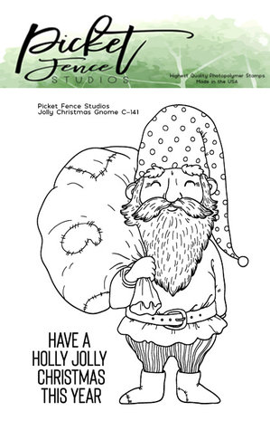 Picket Fence Studios Jolly Christmas Gnome 3x4 Inch Clear Stamps (C-141) (OUTLET) Picket Fence Studios Jolly Christmas Gnome 3x4 Inch Clear Stamps (C-141) (OUTLET)