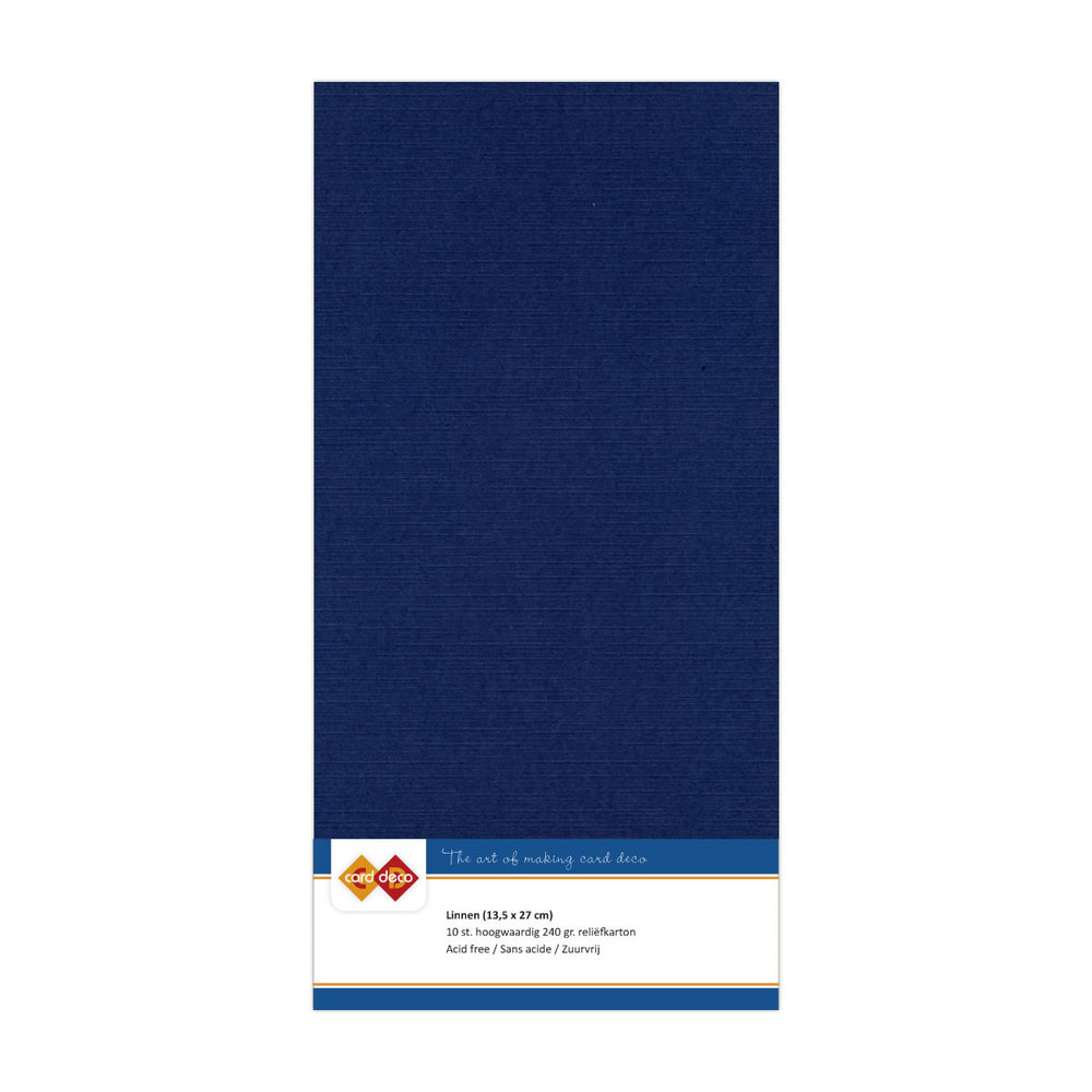 Card Deco Linen Cardstock Square Dark Blue (10pcs) (LKK4K30