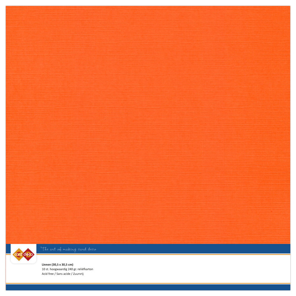 Card Deco Linen Cardstock 30,5x30,5 cm Orange (10pcs) (LKK-SC11)