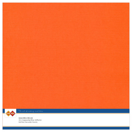 Card Deco Linen Cardstock 30,5x30,5 cm Orange (10pcs) (LKK-SC11)