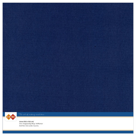 Card Deco Linen Cardstock 30,5x30,5 cm Dark Blue (10pcs) (LKK-SC30)