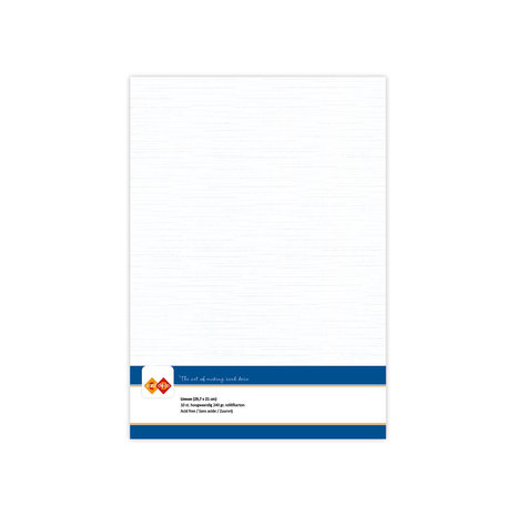 Card Deco Linen Cardstock A4 White (10pcs) (LKK-A401)