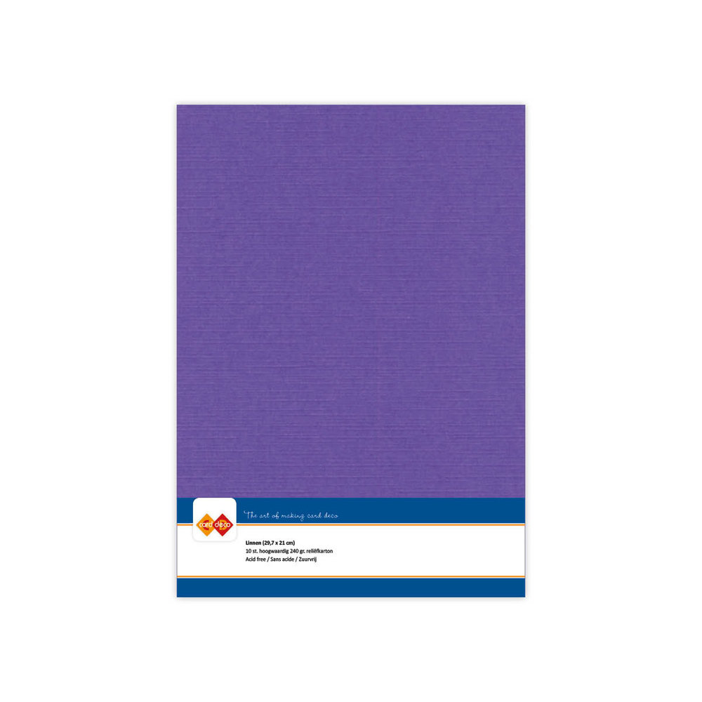 Card Deco Linen Cardstock A4 Violet (10pcs) (LKK-A418)