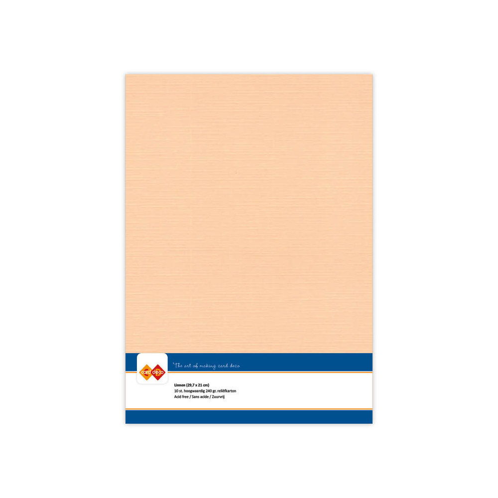 Card Deco Linen Cardstock A4 Salmon (10pcs) (LKK-A409)