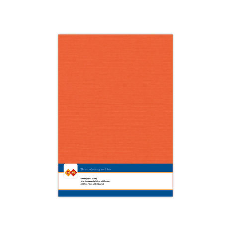 Card Deco Linen Cardstock A4 Orange (10pcs) (LKK-A411)