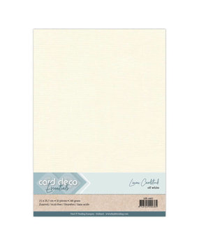 Card Deco Linen Cardstock A4 Off-white (10pcs) (LKK-A432)