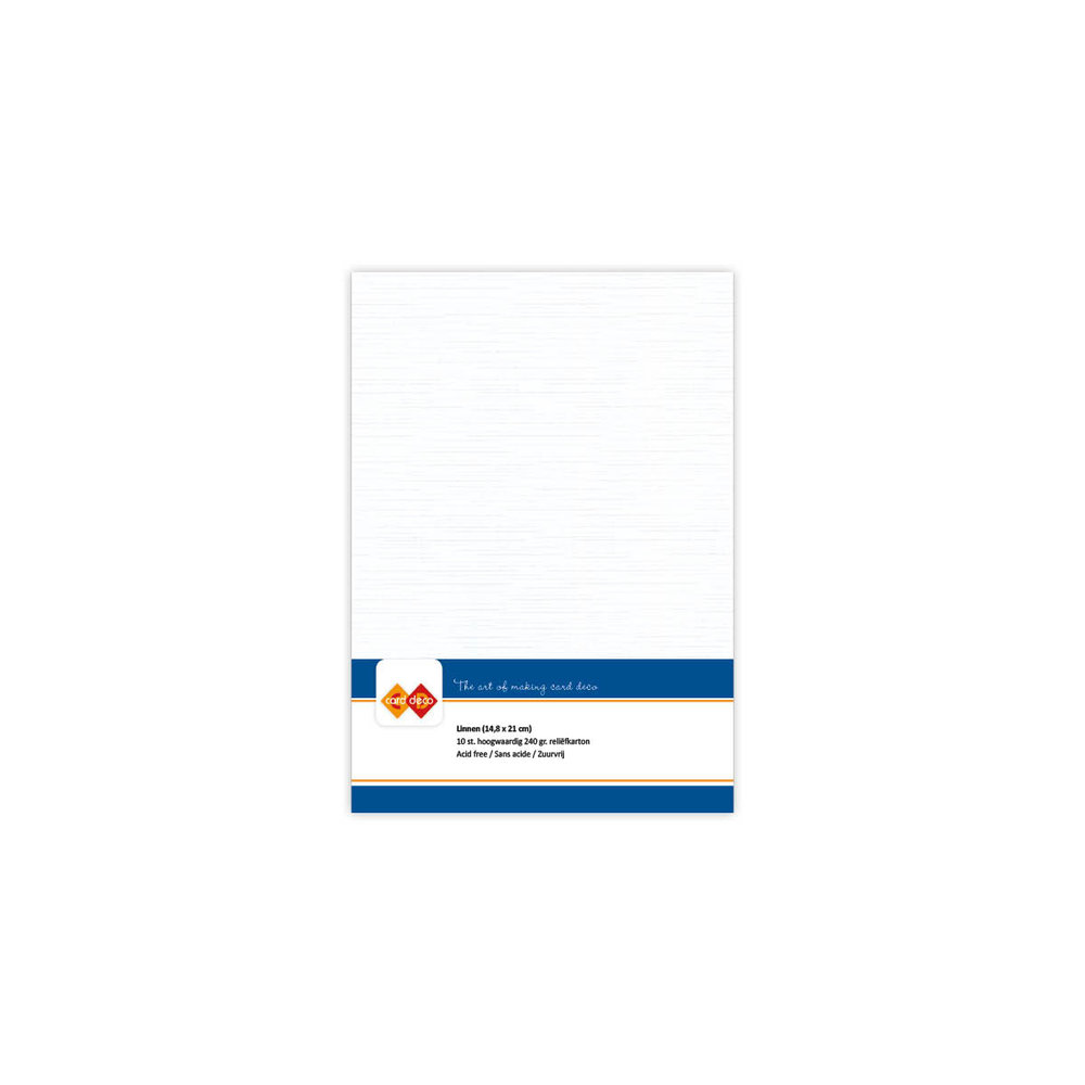 Card Deco Linen Cardstock A5 White (10pcs) (LKK-A501)